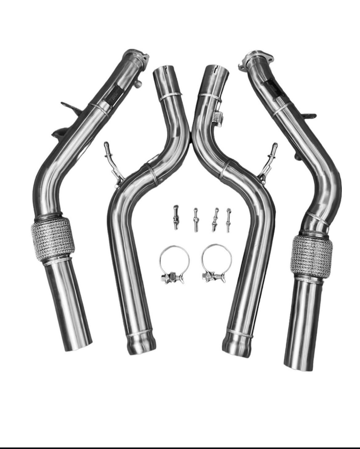 S63 5.5L / S500 4.7L Downpipe +Mid Pipe