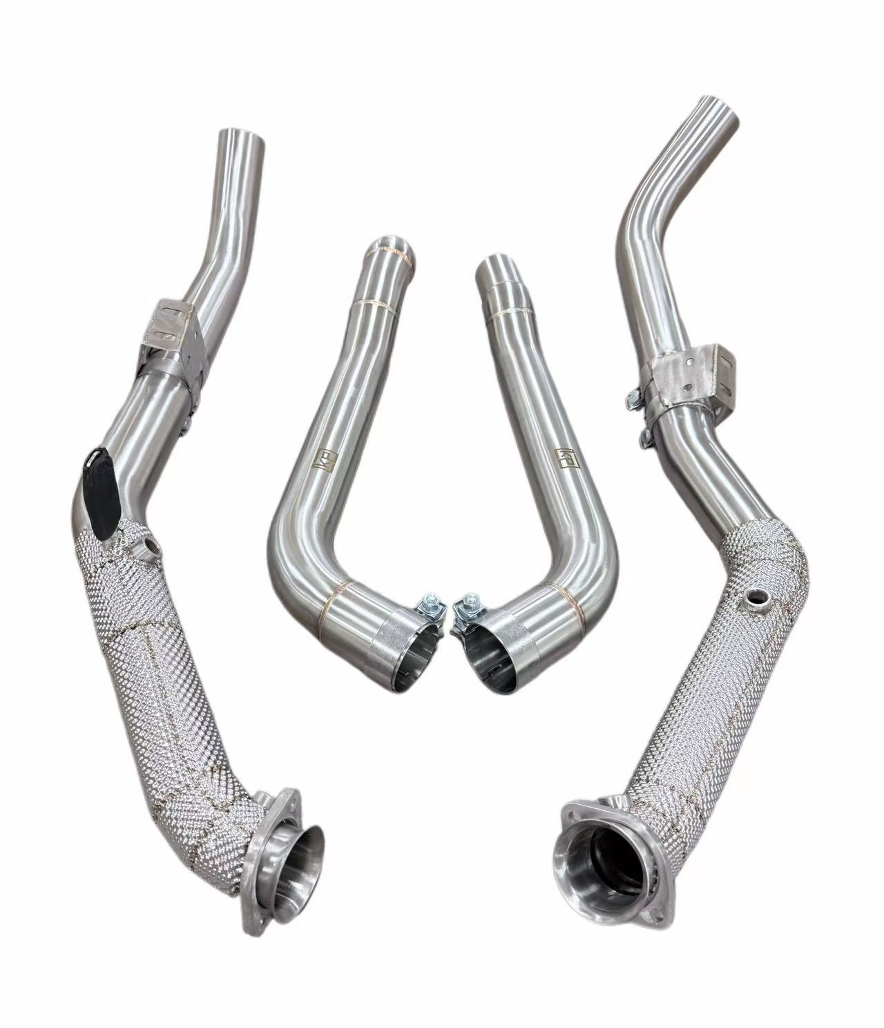 Mercedes  CLS63 / E63 5.5 Biturbo Catless DOWNPIPE + MID PIPE WITH HEATSHILD